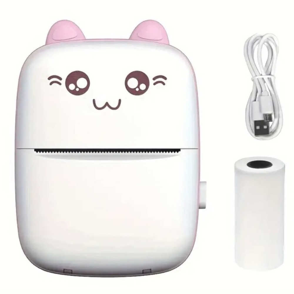 M522 Mini Portable Printer Wireless Ink, 1 Roll Printing Paper 🩵 turquoise